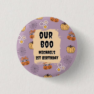 Our Little Boo 1st Birthday Halloween Thank You Button