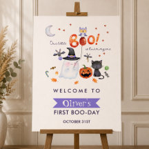 Our Little Boo 1st Birthday Welcome Sign