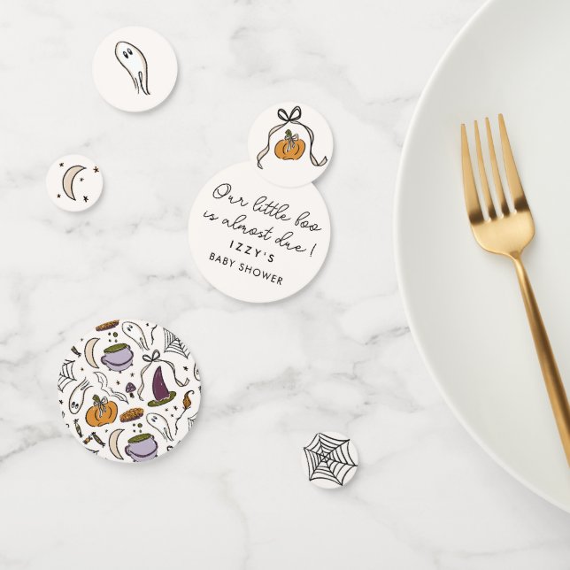 Our Little Boo Almost Due Halloween Baby Shower Confetti (Group)