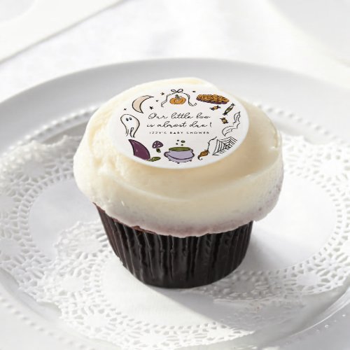 Our Little Boo Almost Due Halloween Baby Shower Edible Frosting Rounds