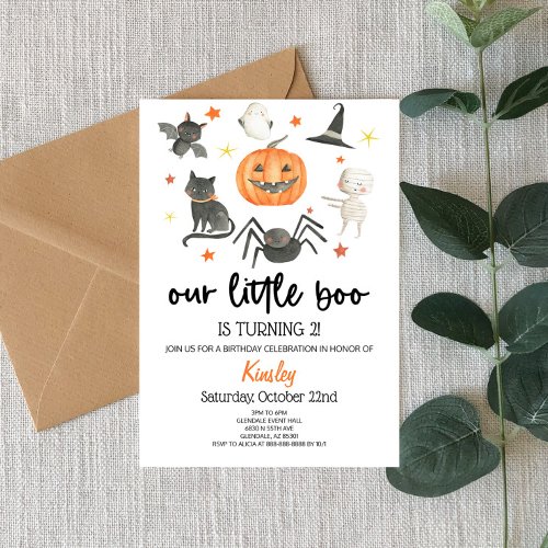 Our Little Boo Birthday Party Halloween Invitation