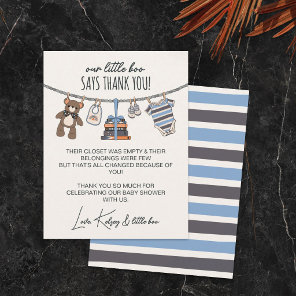 Our Little Boo Boy Halloween Baby Shower Thank You Card