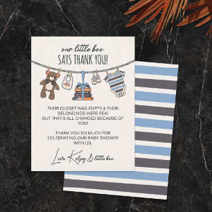 Our Little Boo Boy Halloween Baby Shower Thank You Card