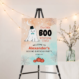 Our Little Boo Cute Ghost With Hat 2nd Birthday Foam Board