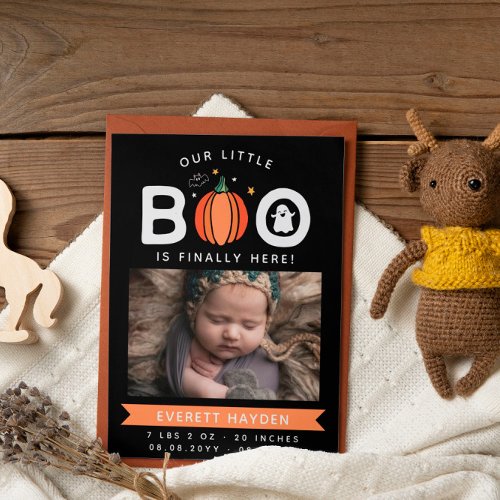 Our Little Boo Finally Here Halloween Baby Announcement
