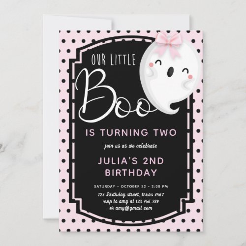 Our little Boo Girl Birthday Invitation