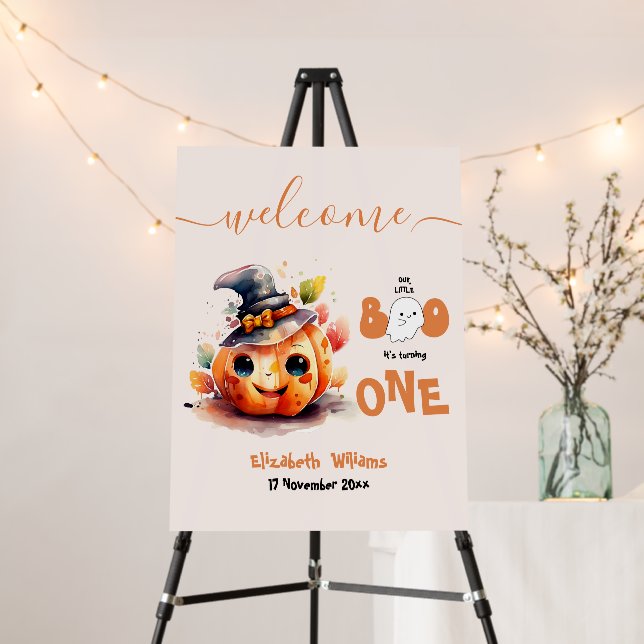 Our Little Boo Halloween 1st Birthday  Foam Board (In Situ (Stand))