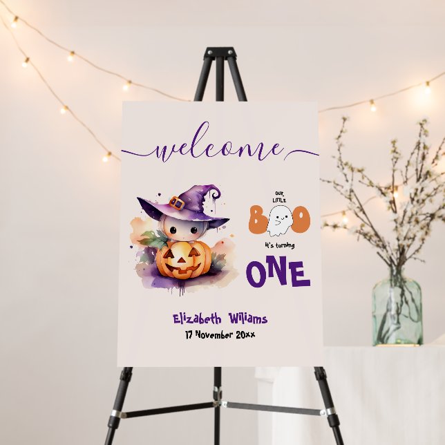 Our Little Boo Halloween 1st Birthday  Foam Board (In Situ (Stand))