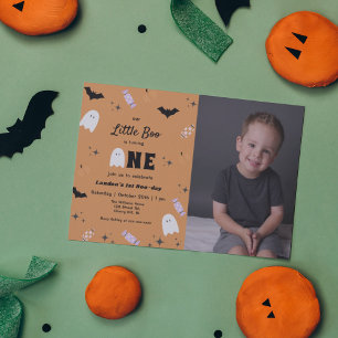 Our Little Boo Halloween 1st Birthday  Invitation