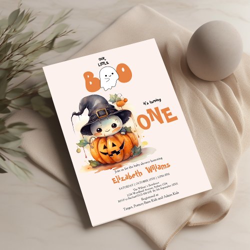 Our Little Boo Halloween 1st Birthday  Invitation