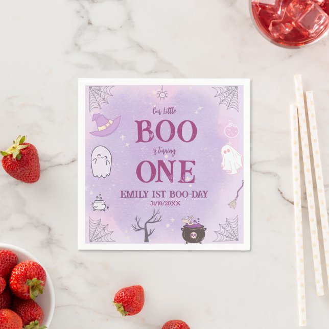  Our Little Boo Halloween 1st Birthday Napkins (Insitu)