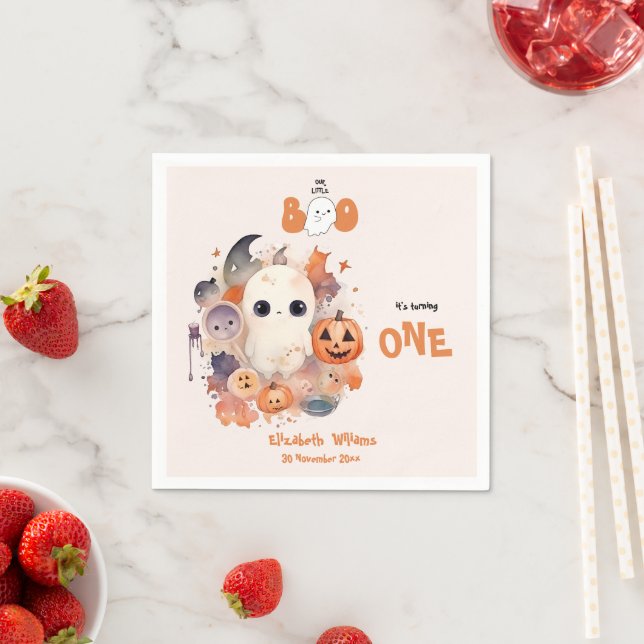 Our Little Boo Halloween 1st Birthday  Napkins (Insitu)