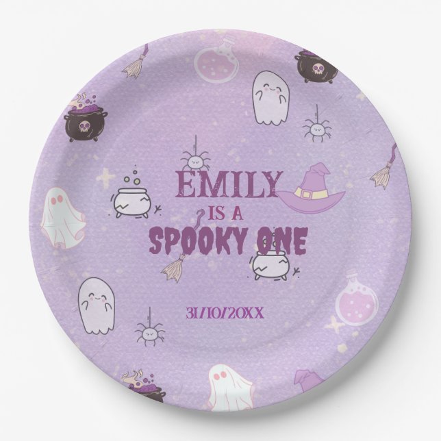  Our Little Boo Halloween 1st Birthday Paper Plates (Front)