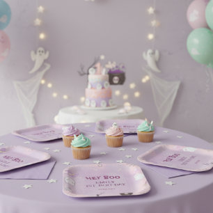 Our Little Boo Halloween 1st Birthday Paper Plates