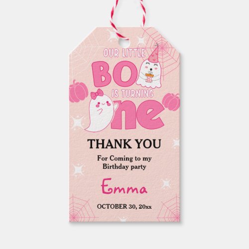 Our Little Boo Halloween 1st Birthday Thank You Gift Tags