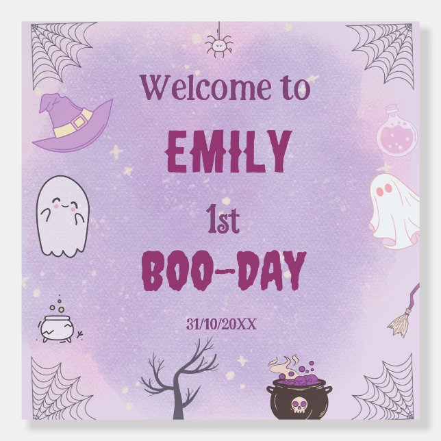 Our Little Boo Halloween 1st Birthday Welcome Foam Board (Front)