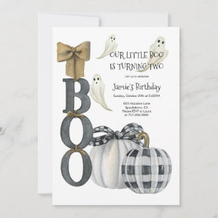 Our Little Boo Halloween 2nd Birthday Invitation