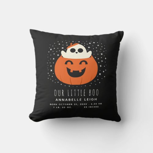 Our Little Boo Halloween Baby Nursery Throw Pillow