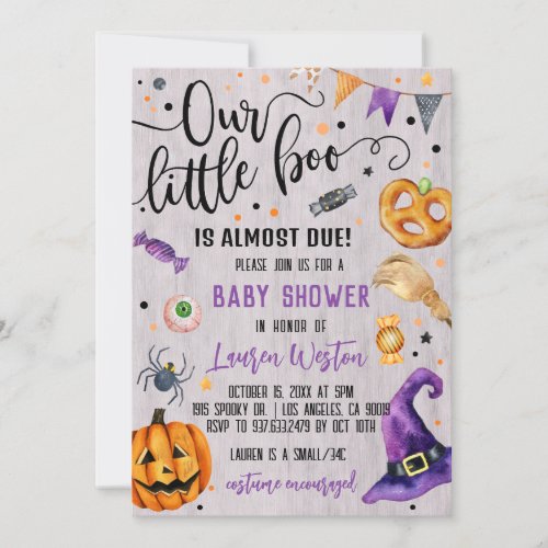 Our Little Boo Halloween Baby Shower Invitation