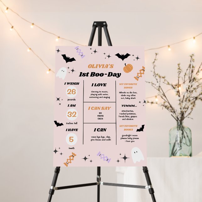 Our Little Boo Halloween Birthday Milestone Board (In Situ (Stand))