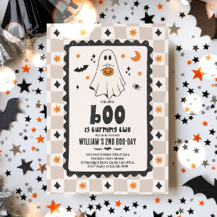 Our Little Boo Halloween Boy Ghost 2nd Birthday Invitation