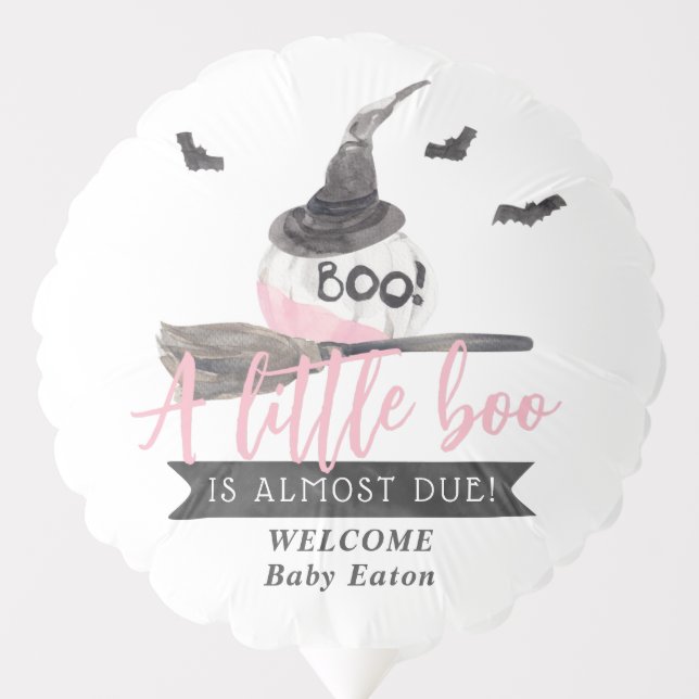 Our Little Boo Halloween Girl Baby Welcome Balloon (Front)