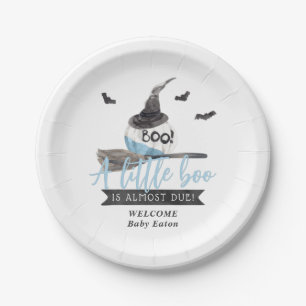 Our Little Boo is Almost Due Halloween Boy Paper Plates