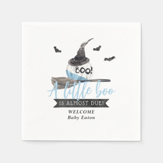 Our Little Boo is Almost Due Halloween Boy Shower  Napkins (Front)