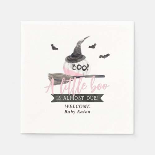 Our Little Boo is Almost Due Halloween Girl Shower Napkins
