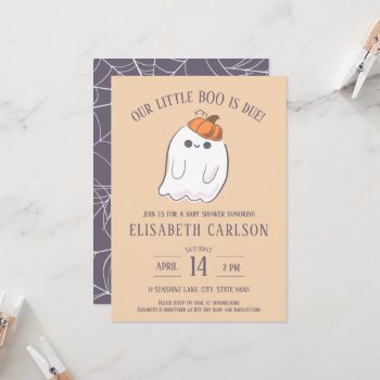 Our Little Boo Is Due Ghost Baby Shower Invitation by LaurEvansDesign at Zazzle