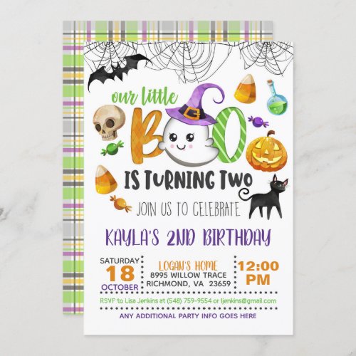 Our Little Boo is Turning Two Birthday Invitation