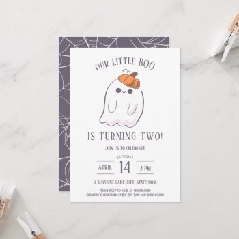 Our Little Boo Is Turning Two Birthday Invitation by LaurEvansDesign at Zazzle