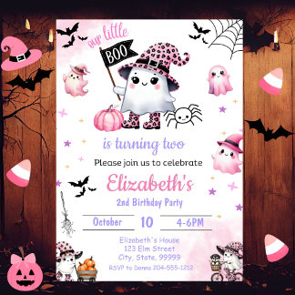 Our Little Boo is Turning Two Birthday Invitation