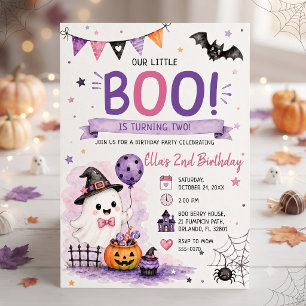 Our Little Boo Is Turning Two Birthday Party Invitation