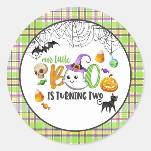 Our Little Boo is Turning TWO Birthday Sticker