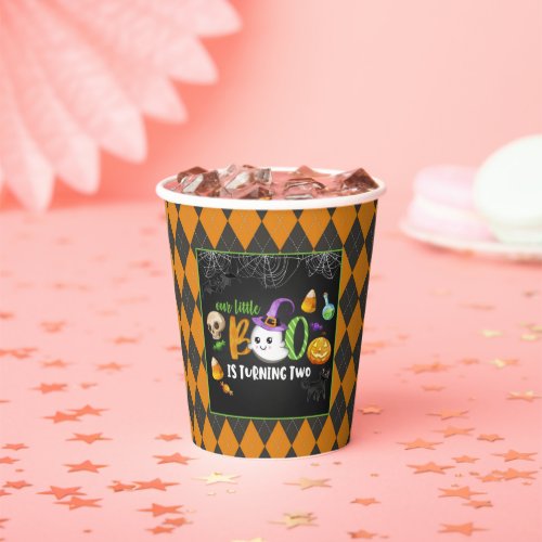 Our Little Boo is Turning TWO BlkOrange Paper Cup
