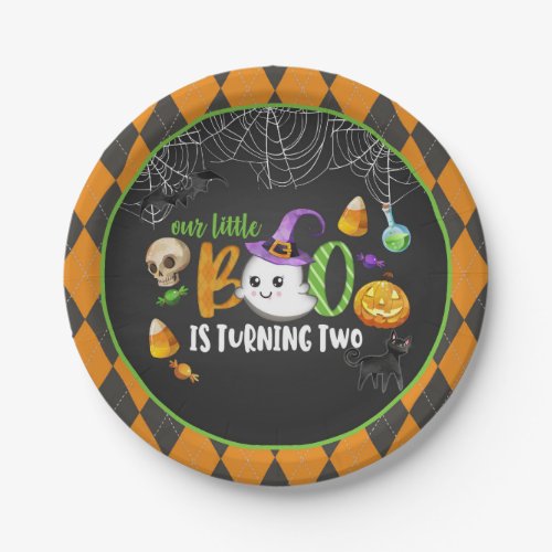 Our Little Boo is Turning TWO Blk Party Plate