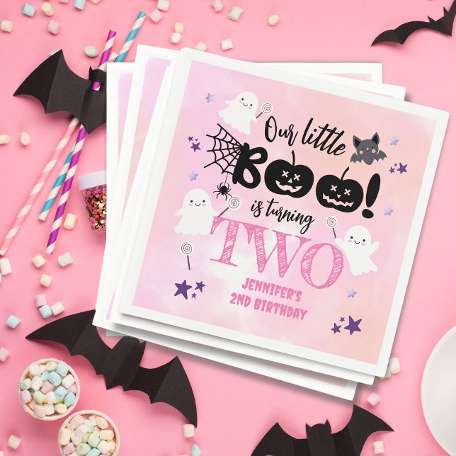 Our Little Boo Is Turning TWO! Halloween Birthday Napkins (Creator Uploaded)