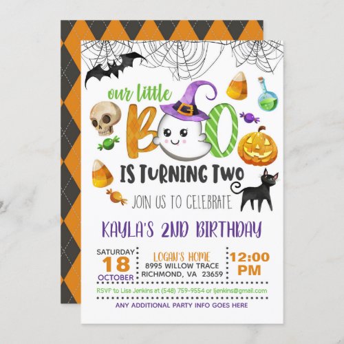 Our Little Boo is Turning Two Invitation