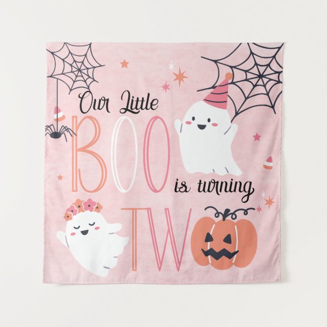 Our Little Boo Is Turning Two  Tapestry (Front)