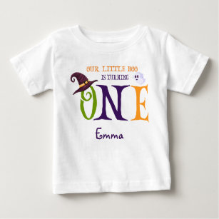 Our Little Boo Turning One, Halloween 1st Birthday Baby T-Shirt