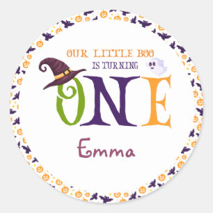 Our Little Boo Turning One, Halloween 1St Birthday Classic Round Sticker