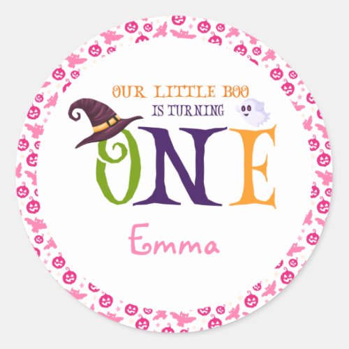Our Little Boo Turning One Halloween 1St Birthday Classic Round Sticker