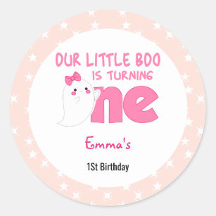 Our Little Boo Turning One, Halloween 1St Birthday Classic Round Sticker