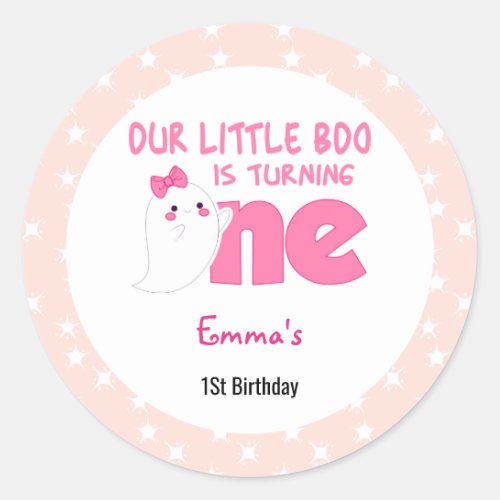 Our Little Boo Turning One Halloween 1St Birthday Classic Round Sticker