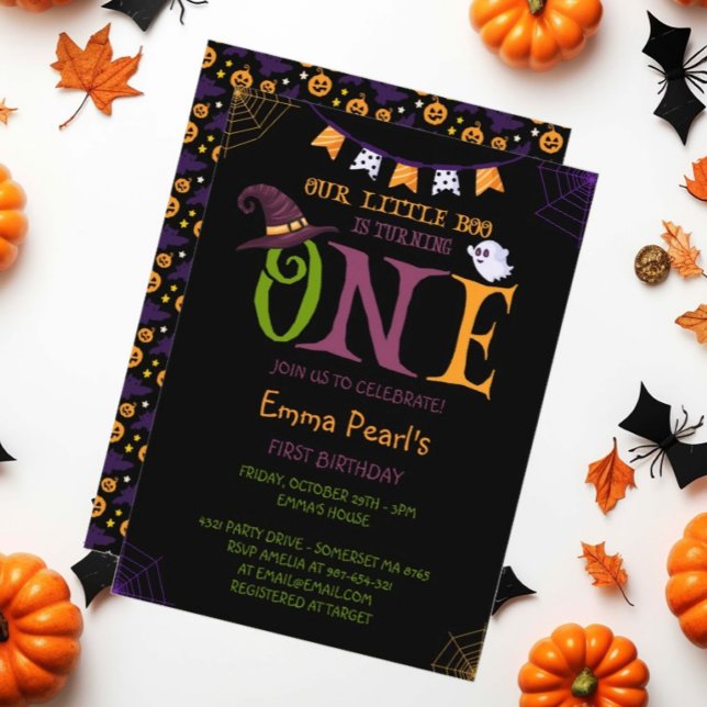 Our Little Boo Turning One, Halloween 1st Birthday Invitation (Creator Uploaded)