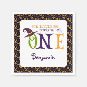 Our Little Boo Turning One, Halloween 1St Birthday Napkins