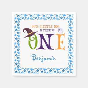 Our Little Boo Turning One, Halloween 1St Birthday Napkins