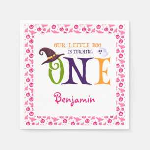 Our Little Boo Turning One, Halloween 1St Birthday Napkins