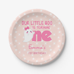 Our Little Boo Turning One, Halloween 1St Birthday Paper Plates